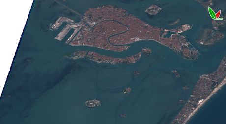 Венецианская лагуна по данным спутника Sentinel-2 10 апреля 2020 г. Естественный синтез